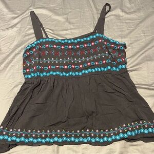 Torrid size 2 Gray Embellished Smocked Tank Top